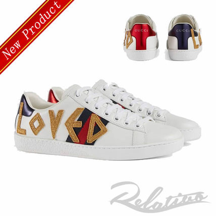 GUCCI Ace 2020 SS Stripes Round Toe Rubber Sole Lace up Casual Style 505328 DOPE0 9095 