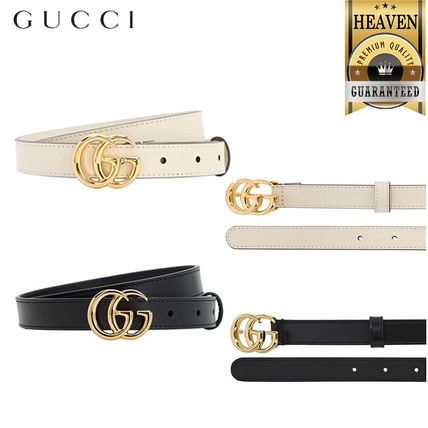 GUCCI 2020 SS Gg Marmont Leather Belt With Shiny Buckle 409417 0YA0O 1000 