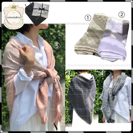 GUCCI Monogram Silk Elegant Style Logo 