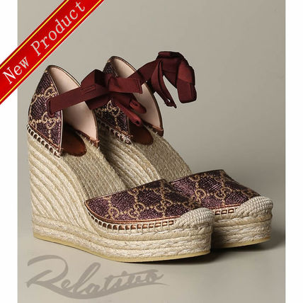 GUCCI 2020 SS Monogram Platform Round Toe Elegant Style Logo 623146 2AW20 2166 