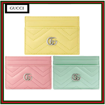 GUCCI GG Marmont Leather Logo Card Holders 