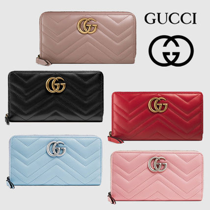 GUCCI GG Marmont Leather Long Wallet Long Wallets 