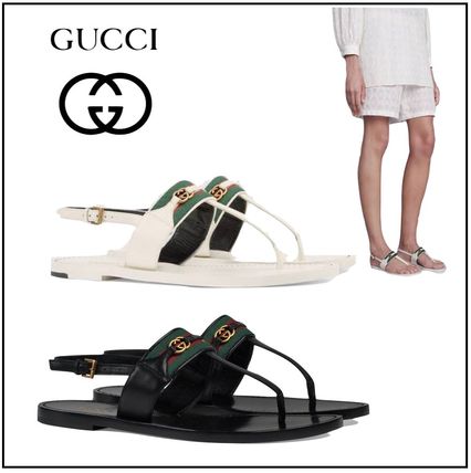 GUCCI WomenS Thong Sandal With Web 624308 DH790 9122 