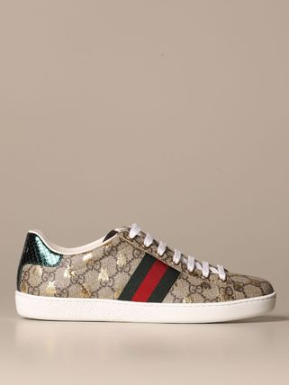 GUCCI Ace Casual Style Leather Formal Style Logo Low Top Sneakers 