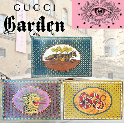 GUCCI Other Animal Patterns Leather Clutches 