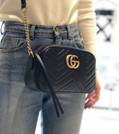 GUCCI GG Marmont 2018 19AW Leather Shoulder Bags 447632 DTD1D 1000 
