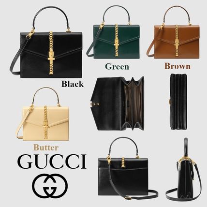 GUCCI Sylvie 2020 Cruise Casual Style 2WAY Chain Plain Leather Party Style 