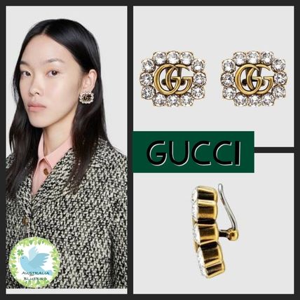 GUCCI Costume Jewelry Initial Party Style Brass Elegant Style 