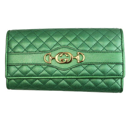 GUCCI Laminated Leather Continental Wallet