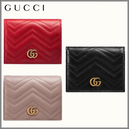 GUCCI GG Marmont Leather Folding Wallet Small Wallet Logo Folding Wallets