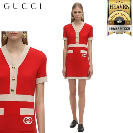 GUCCI 2020 SS Wool Dress With Interlocking