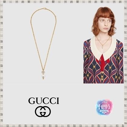 GUCCI 2020 SS Interlocking G Necklace With Pearl