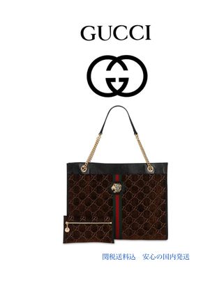 GUCCI A4 Leather Logo Totes 
