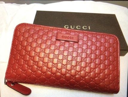 GUCCI Monogram Leather Handmade Long Wallet Long Wallets 