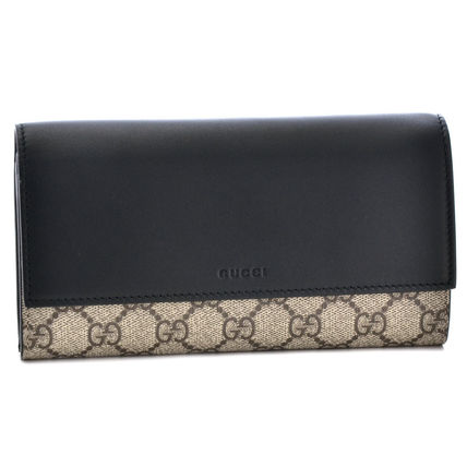GUCCI GG Supreme Unisex Long Wallets 