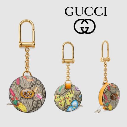 GUCCI Ophidia 2020 Cruise Flower Patterns Canvas Leather Logo KeychainsBag Charms 