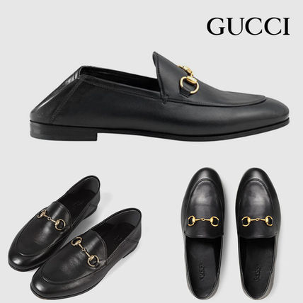 GUCCI Rubber Sole Casual Style Unisex Street Style Leather 