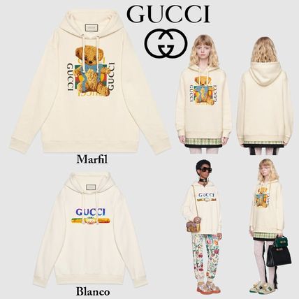 GUCCI 2019 SS Oversize Sweatshirt With Gucci Logo And Teddy Bear