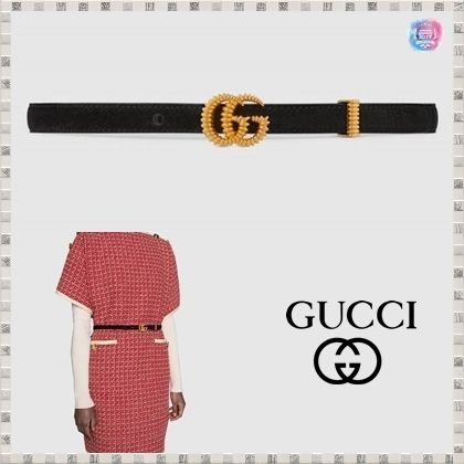 GUCCI 2020 SS Suede Belt With Torchon Double G Buckle 602071CRJ0G1000 