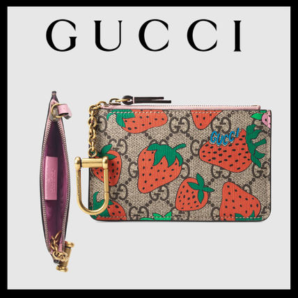 GUCCI Gg Key Case With Gucci Strawberry Print 573841 GZRAT 8483 