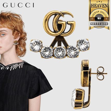 GUCCI 2020 SS Single Crystal Double G Earring 605853 J1D50 8066 