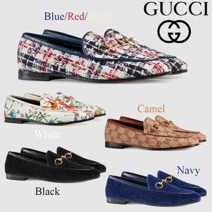 GUCCI Jordaan 2019 SS Other Plaid Patterns Plain Toe Casual Style Plain Leather