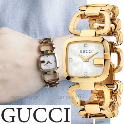 GUCCI Square Quartz Watches Stainless Elegant Style Analog Watches 