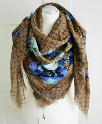 GUCCI 2018 19AW Wool KnitFur Scarves 508797 3G200 4279 