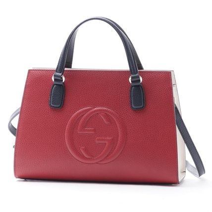 GUCCI Soho 2016 17AW 2WAY Plain Leather Handbags 