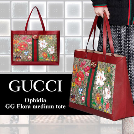 GUCCI Ophidia 2020 SS Flower Patterns Monogram Casual Style Leather Elegant Style 