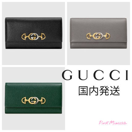GUCCI 2019 20AW Gucci Zumi Grainy Leather Continental Wallet