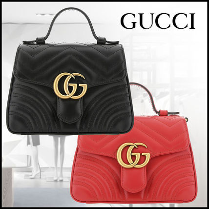 GUCCI GG Marmont Casual Style Unisex Street Style 2WAY 3WAY Chain Plain