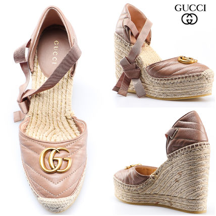 GUCCI 2020 SS Leather Platform Espadrille 573023Btmo0 