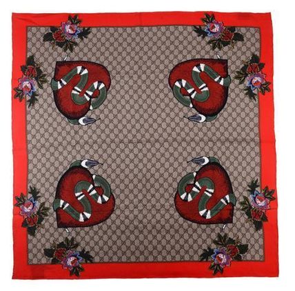 GUCCI Flower Patterns Silk Other Animal Patterns Elegant Style 