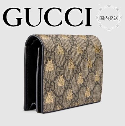 GUCCI GG Supreme 2019 20AW Monogram Other Animal Patterns Folding Wallet 
