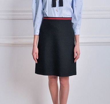 GUCCI Short Plain Leather Elegant Style Skirts 