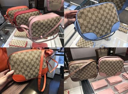 GUCCI Monogram Casual Style Blended Fabrics Bi color Leather 