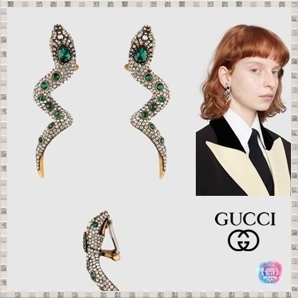 GUCCI 2020 SS Snake Earrings With Crystals 591788I47698519 