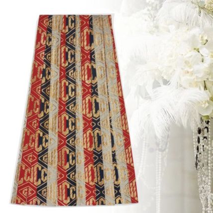 GUCCI Sylvie Wool Pleated Skirts Logo Skirts 524 