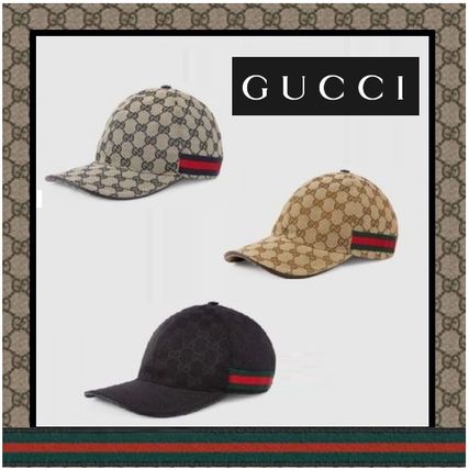 GUCCI Original Gg Canvas Baseball Hat With Web 200035 
