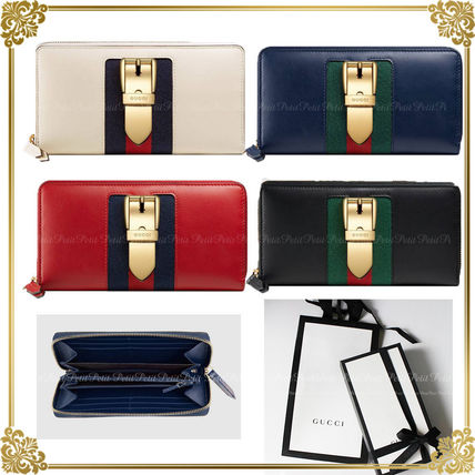 GUCCI Sylvie 2018 19AW Leather Long Wallet Long Wallets 
