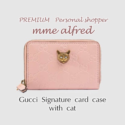 GUCCI Other Animal Patterns Leather Small Wallet Logo Coin Cases 