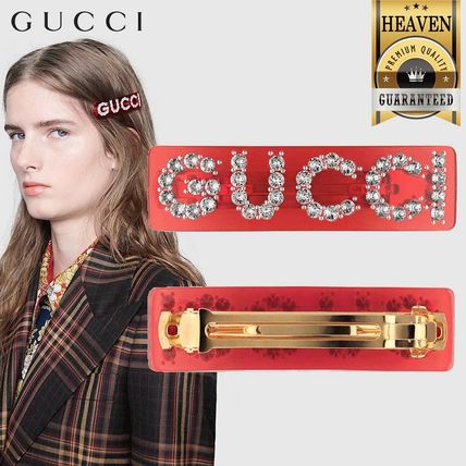 GUCCI 2020 SS Crystal Gucci Single Hair Barrette 513120 I4771 8520 