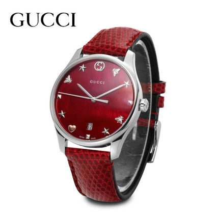 GUCCI Casual Style Unisex Street Style Leather Round YA1264041 