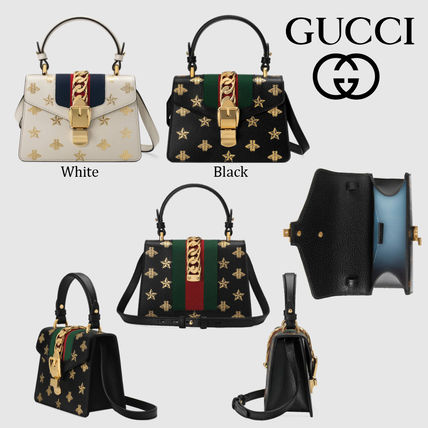 GUCCI Sylvie 2018 19AW Star Other Animal Patterns Leather Elegant Style Crossbody