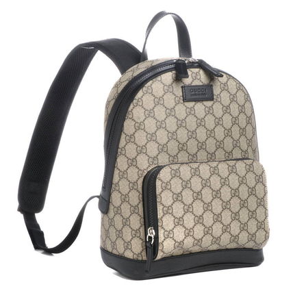GUCCI Unisex Chain Leather Elegant Style Logo Backpacks 