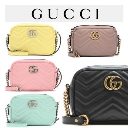 GUCCI GG Marmont 2020 SS Casual Style Suede Street Style Chain Leather Party Style 