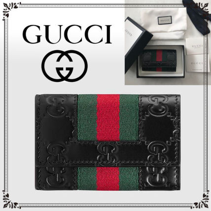GUCCI Gucci Signature Leather 2019 SS Stripes Unisex Blended Fabrics Leather 