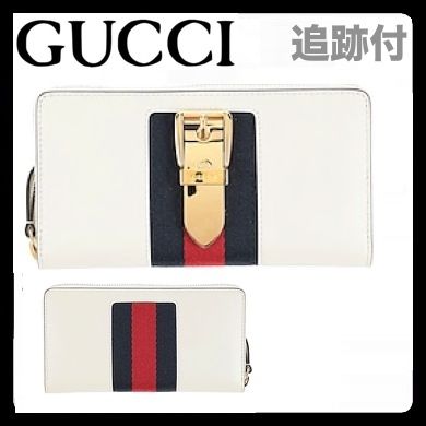 GUCCI Ophidia Monogram Unisex Leather Handmade Long Wallet Logo 