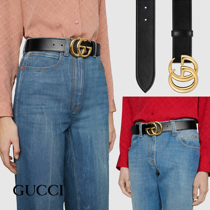 GUCCI Casual Style Unisex Blended Fabrics Street Style Leather 